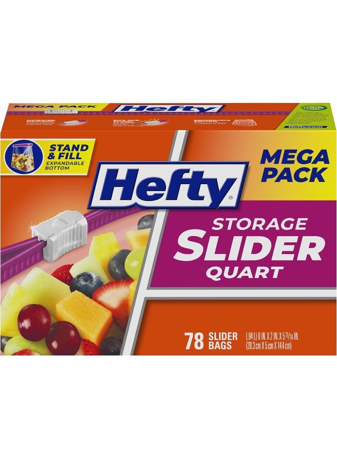 Hefty Slider Storage Bags, Quart Size, 78 Count - Image 1